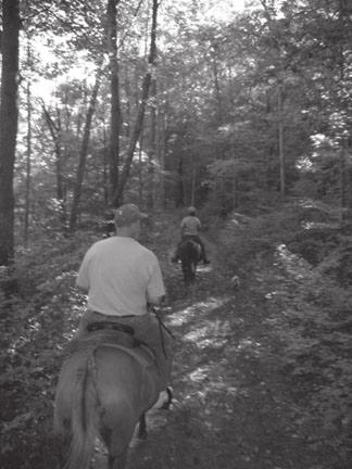 Trail riding on the GW Photo by Nancy Johnson Horseback riding is an enjoyable and unique way to observe our natural environment.