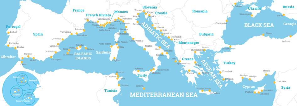 73 members representing more than 100 ports around the Mediterranean region, including the Black Sea, the Red Sea
