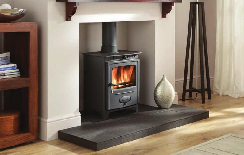 With a gently curved steel body, large fire viewing