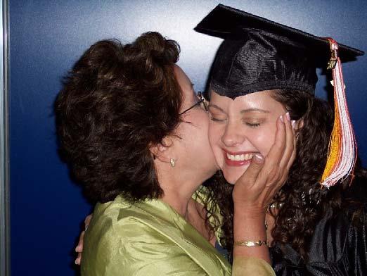 On Friday at the commencement, they met her with hugs & kisses as she walked off the stage.