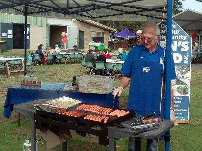 Coffs Men s Shed provided the sausage sizzle and thanks go to the volunteers Tom Skinner, Mick Maley, Ray Meyer and Nev Colligan.