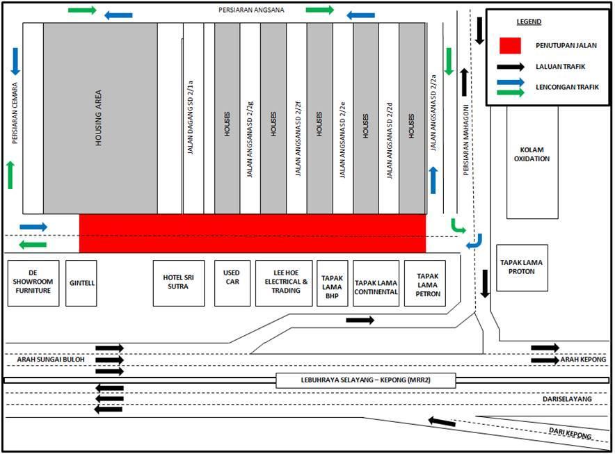 There will be a full bound closure along Persiaran Dagang (Sungai Buloh bound and Kepong bound) starting from 29 August 2018 hingga 29 September 2018 (Monday Friday), from 12:00AM until 6:00AM.