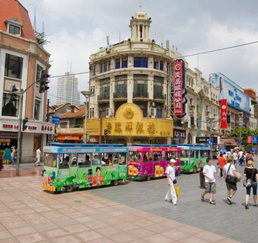 Nanjing Road: Main shopping street of Shanghai, China, and is one of the world's busiest shopping streets. The street is named after the city of Nanjing, capital of Jiangsu neighbouring Shanghai.