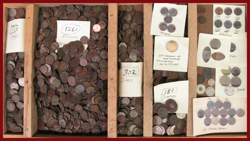 184 Quarters, 302 Dimes, 153 Nickels, $5 token, etc. 2nd Brent Petherick 348 Coins totaling $26.