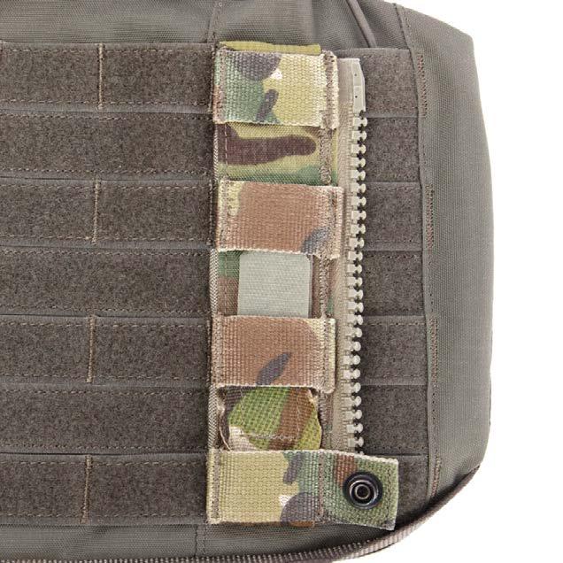 second row of MOLLE webbing in the side.