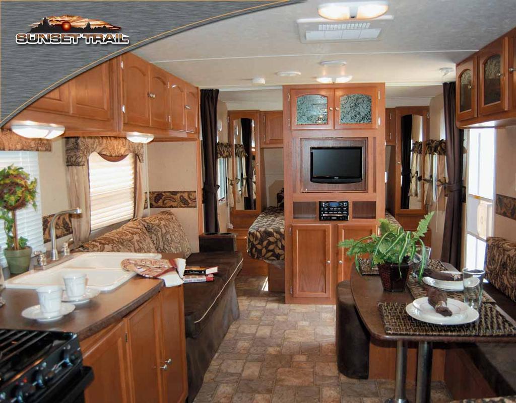 ST27FB Living area shown with Chocolate décor.