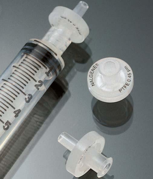 fi ltration Thermo Scientific Nalgene Syringe Filters 13 mm Diameter Nalgene Syringe Filters (13 mm diameter) can accommodate sample volumes from 2 to 10 ml.
