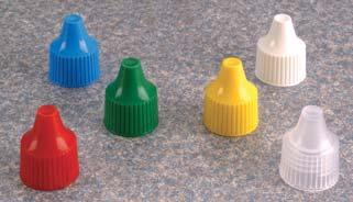 Polypropylene Available in natural, white, yellow, green, red and blue to help color code your diagnostic reagents dropper bottles Ordering Information: Dropper Bottle Closures are bulk packed 2000