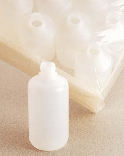Thermo Scientific Nalgene Narrow-Mouth Packaging Bottles with Closures natural high-density polyethylene with polypropylene closures, shrink-wrapped tray packed Nalgene HDPE Narrow-Mouth Packaging
