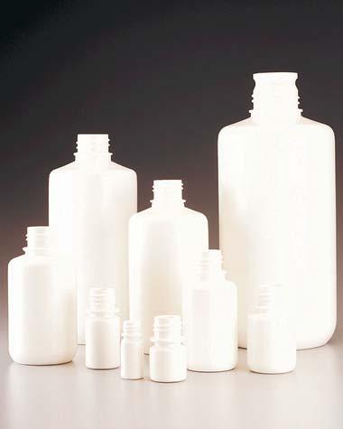 packaging Thermo Scientific Nalgene Narrow-Mouth Boston Round Bottles without Closures opaque white high-density polyethylene without closures, bulk pack Nalgene HDPE Boston Round Opaque White