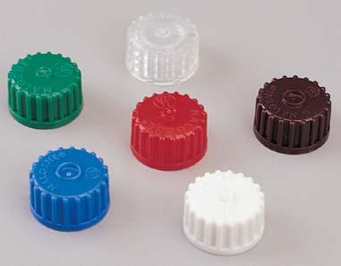 Thermo Scientific Nalgene Colored Closures polypropylene, bulk pack Nalgene PP 13-415 Colored Closures are one-piece and linerless with integrally-molded seal ring to ensure leakproof performance.