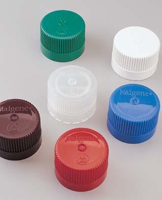 Thermo Scientific Nalgene Colored Closures polypropylene, bulk pack Nalgene Colored Closures 38-430 Nalgene PP 38-430 Colored Closures are one-piece and linerless with integrally-molded seal ring to