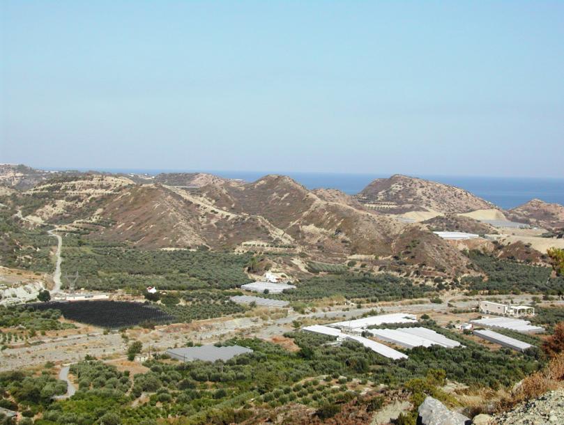slope less than 6%. The climate of Crete is dry sub-humid Mediterranean with humid and relatively cold winters and dry and warm summers.
