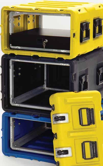 these minimized cubes protect with the same rugged rotomolded outer shell and 19 EIA shock mounted rack as the Classic Cases, but with a smaller sway space.