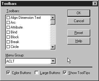 10 I. DIO Slika 1.10 Okvir za dijalog Toolbars. Alatni okviri sadr`e gumbe koji predstavljaju naredbe. Pomaknite pokaziva~ mi{a na jedan od gumba, ostavite ga tamo sekundu-dvije.