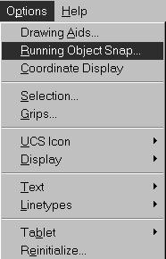 218 VI. DIO Nakon odabira naredbe otvara se okvir za dijalog Running Object Snap unutar kojeg se nalazi popis svih alata Object Snap. Slika 10.
