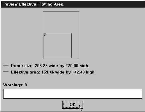 Kotiranje 10. POGLAVLJE 231 Slika 11.18 Okvir za dijalog Preview Effective Plotting Area. Slika 11.19 Pregled crte`a pripremljenog za iscrtavanje odabirom opcije Full.
