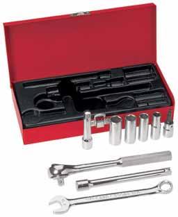 Socket Wrench Sets 9-Piece 3/8-Inch Drive D Socket Wrench Set Special tool selection for telephone work on cable enclosures and pole hardware.