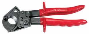 W E A R E Y E P R OT E C T I O N M Cable Cutters Ratcheting Cable Cutters High leverage ratchet mechanism for single-handed cutting of copper and aluminum cables, leaving no burrs or sharp edges.