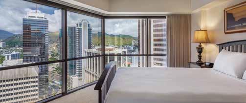 All rooms have private lanais, most with an ocean view. Playful ambiance, beach proximity and affordability make this hotel a much sought-after jewel in Waikiki.