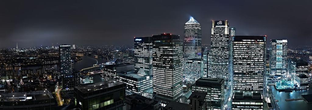 Canary Wharf contains around 14,000,000 square feet (1,300,000 m2) of office and retail space,