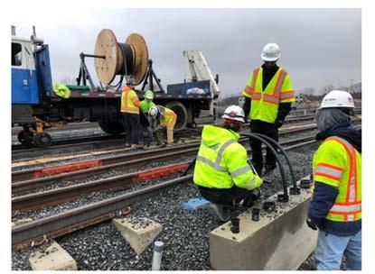 Pavilions; pedestrian bridges Aerial Guideway at Dulles Airport nearly finished Traction Power Substations in progress Sections of third rail have been