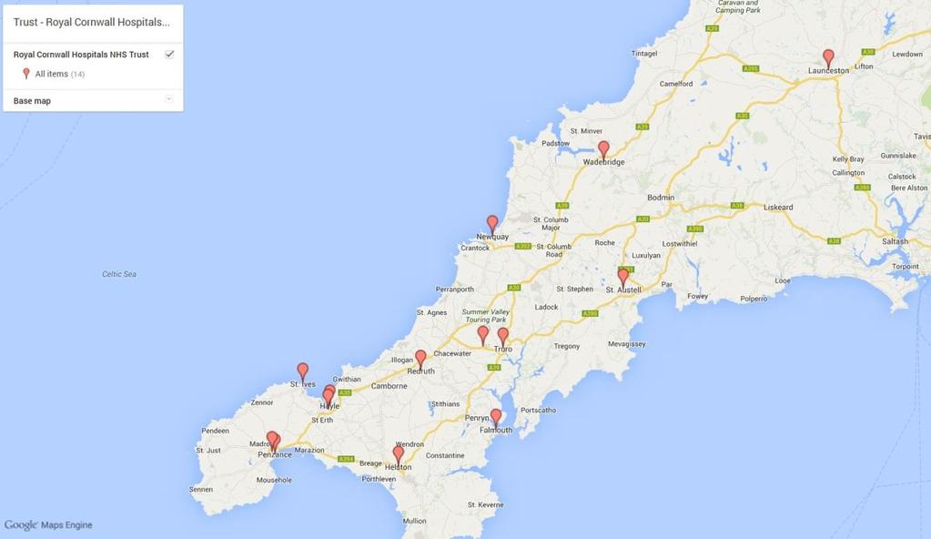 ROYAL CORNWALL HOSPITALS NHS TRUST Launceston, Newquay, Penzance, Redruth, Royal Cornwall Hospital (Truro), St Austell, St Ives, St