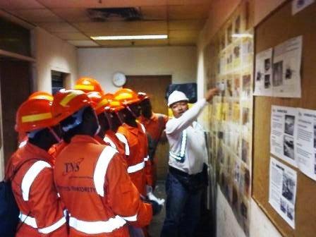 Workers are briefed