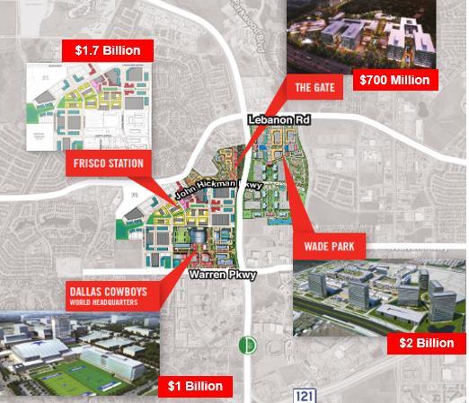 $5 Billion Mile Developments ONE MILE: Dallas North Tollway between Warren Pkwy. & Lebanon Rd.