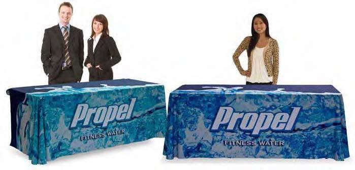 Table Throws TABLE THROW Table throws are a great addition to your trade show booth and are sized to fit standard 6ft and 8ft tables. Available in full graphic prints.