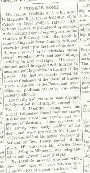 col. 3, Evansville, Wisconsin July 24, 1885, Evansville Review, p.
