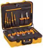 - Insulated Tool Kits Utility Insulated 13-Piece Tool Kit The custom case includes two pallets with custom-fitted pockets for each tool, piano-hinged case cover has both a combination lock and two