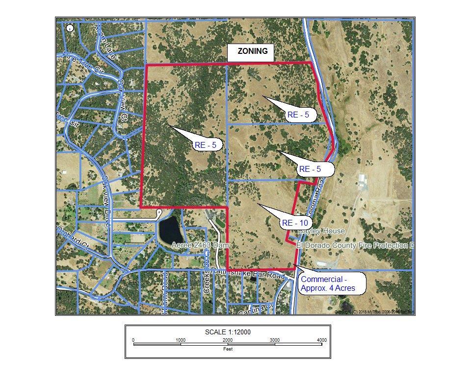 ZONING Additional note on Commercial Zoning Approximately 4 acres of the 61.68 acre parcel at the southeast corner is zoned Community Commercial.