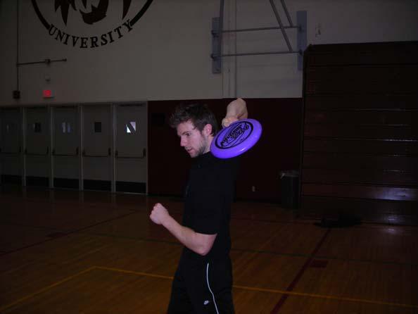 BEHIND THE HEAD CATCH Track the Frisbee with your eyes Once Frisbee is close enough to catch, bring dominant catching arm around your head Move head to better position your arm, usually to the side