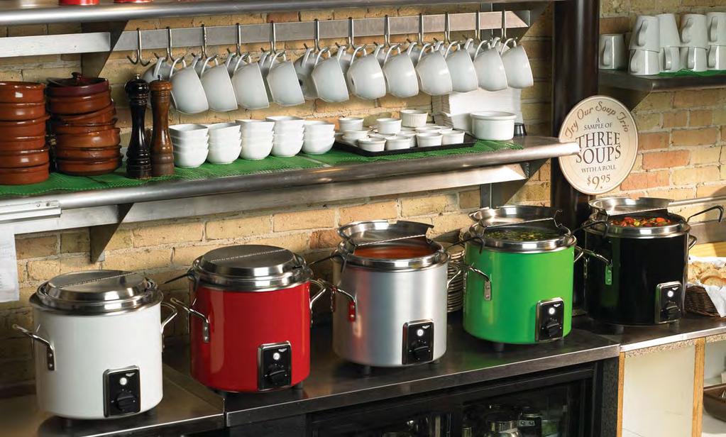 Retro Stock Pot Kettle Rethermalisers Eye-catching looks enhance your soup presentation Heavy duty handles make transportation and cleaning a breeze Ceramic base element ensures a fast start-up and