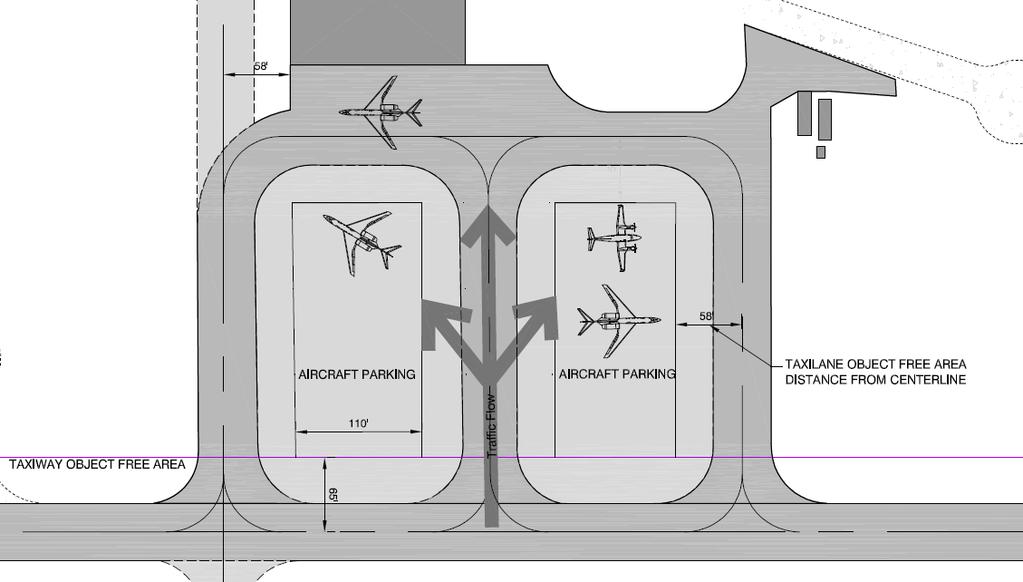 Figure 5 Future Transient Parking Area Modification of Future Taxiway Configuration Several areas of the taxiway system have been modified slightly from the last ALP.
