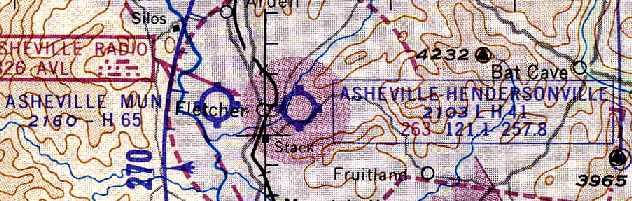 Both the new & old Asheville Airports were depicted on the January 1961 Charlotte Sectional Chart (courtesy of Chris Kennedy).