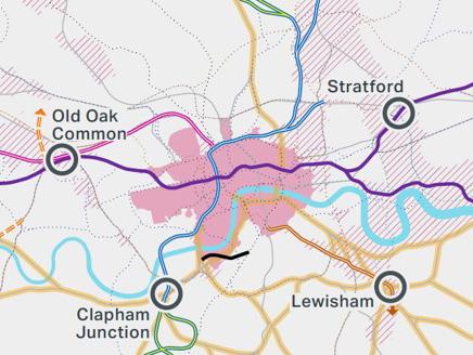 London to change onto an orbital link rather than travelling through Central London. The 3 other Strategic Interchanges are Willesden Junction/Old Oak Common; Stratford; and Clapham Junction.