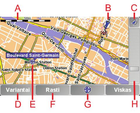 8. Žemėlapio naudojimas Žemėlapio naudojimas Kiekvieną kartą maršrutui planuoti panaudodami TomTom ONE XL, naudojate žemėlapį. Tačiau žemėlapį galite naudoti ir daugeliu kitų būdų.