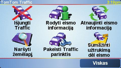 13. TomTom Traffic TomTom Traffic Informaciją apie eismą galite gauti dviem būdais: Iš TomTom Traffic Iš eismo pranešimų kanalo (TMC) Eismo pranešimų kanalas (TMC) TMC yra ne TomTom paslauga, tačiau