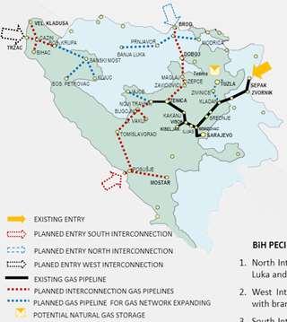 Existing and future gas pipeline in
