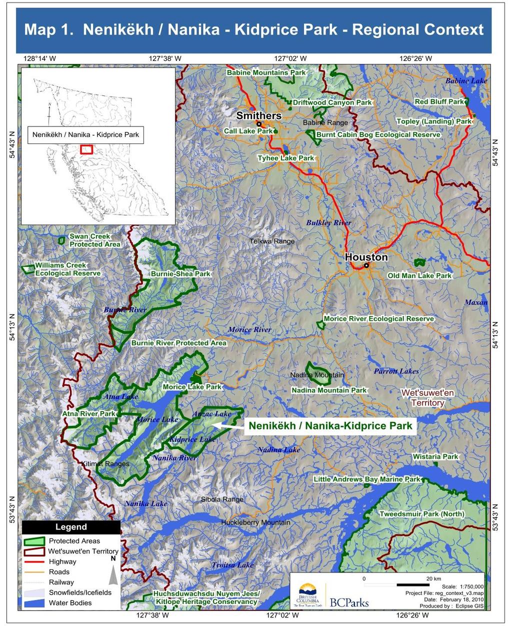 Figure 1: Map 1 enikëkh/anika-kidprice Park Regional Context