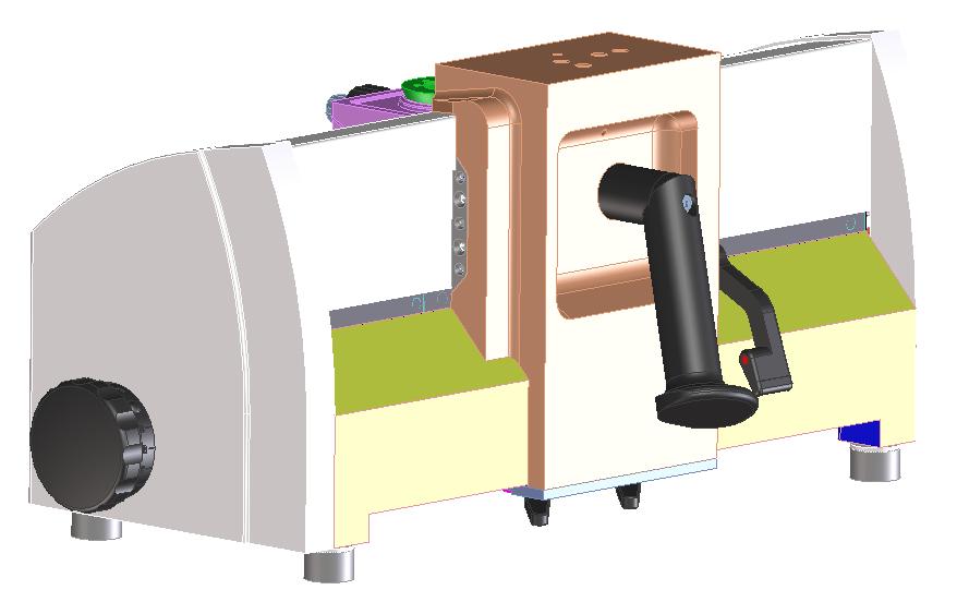 2-4 LOCKING THE SLEDGE For the protection against injury by unintended movements of the knife sledge, the microtome is equipped with a lock of the sledge in any position.