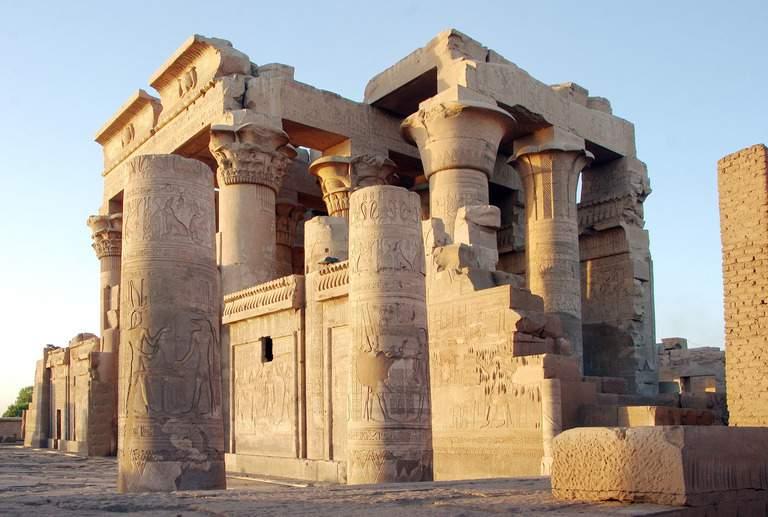 Set dramatically on the bank of the Nile, 47 kilometres north of Aswan and 168 kilometres south of Luxor, the soaring, chunky columns of the Great Temple of Kom Ombo are a magnificent sight as you