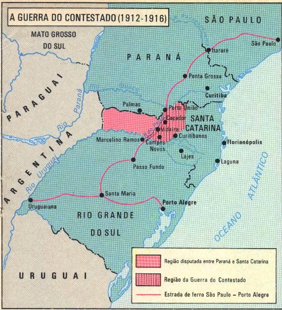 In 1912, however, the so called Contestado War broke out, which aggravated the conflict between the two states.