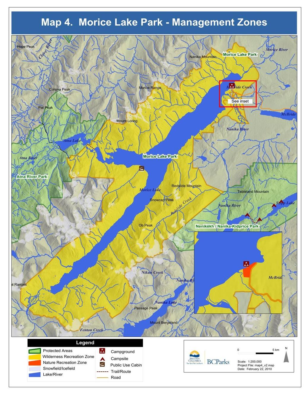 Figure 4: Map 4 Morice Lake Park Management Zones