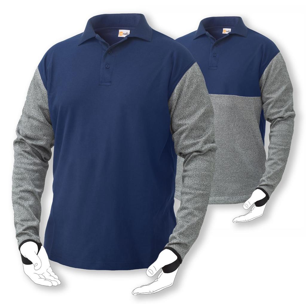 100% Pique cotton body 3 Polo Shirt Comfortable polo shirt with ergonomically designed full length protective sleeves.
