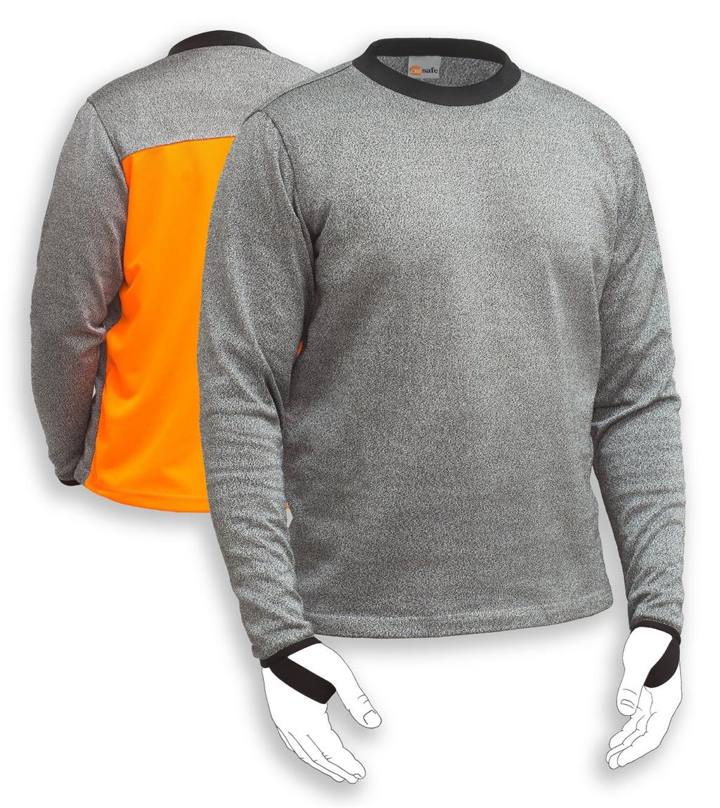 Comfortable crew-neck collar 6 Crew-neck sweatshirt Crew-neck sweatshirt with options for full protection back or lightweight three quarter back (as shown).