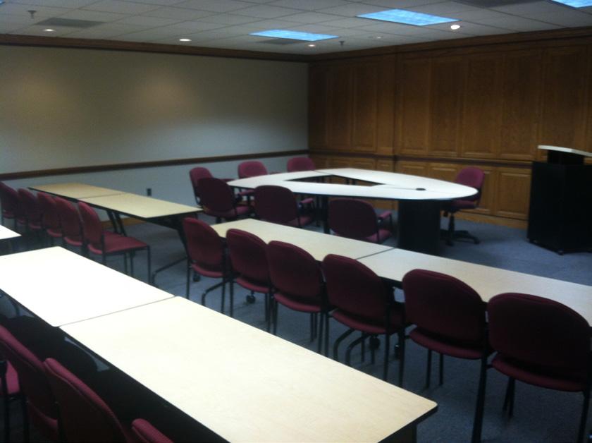 ROOM is just the right room for your next seminar, presentation or training session. The setup is also ideal for a guest speaker or staff meeting spot.