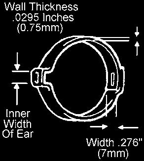 Nominal Inches mm Inner Width of Ear Qty Part # Size Closed-Open Closed Open Inches mm Pkg CRX 16462 3/8.350-.414 8.9-10.5.197 5 25 CRX 16464 7/16.